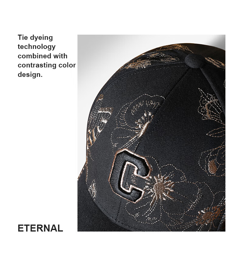 CACUSS Women's Embroidered Baseball Cap Hard Top Outdoor Sun Hat Casual Slim Face Duckbill Cap Black 4