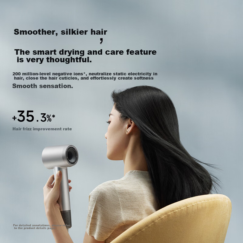 Laifen LF03 Upgraded High-Speed Hair Dryer Fast Drying Home Use Negative Ion Hair Care Blow Dryer Birthday Gift Swift 3+ Cool Silver