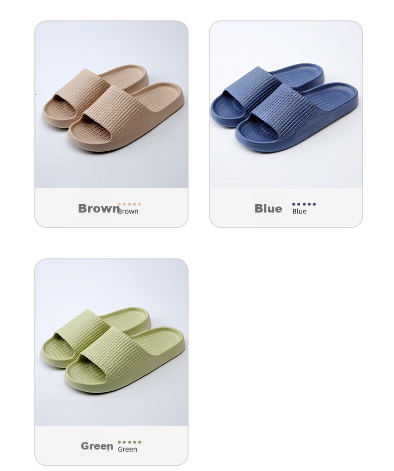 Qiumuxi Non-Slip Slippers Men Indoor Home Bathroom Soft Thick Sole Silent Couple Caramel 44-45 9