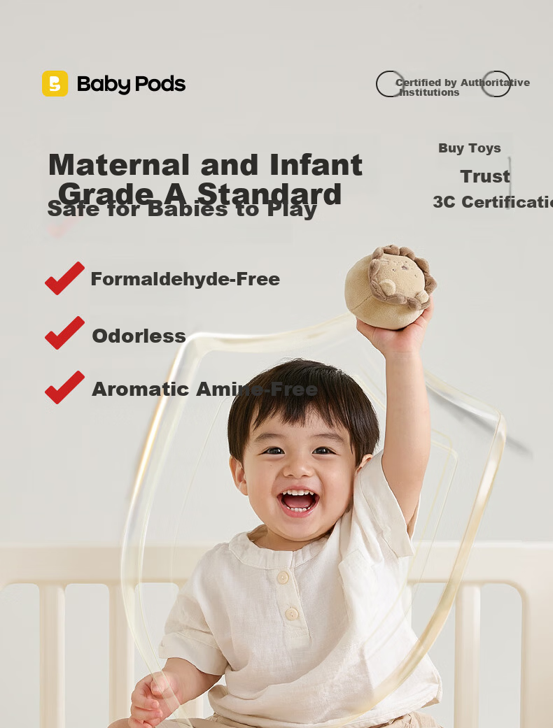 Babypods Newborn Crib Mobile Baby Gift Set Soothing Toy 0-6 Months Rotating Plush Doll First Birthday Present 18