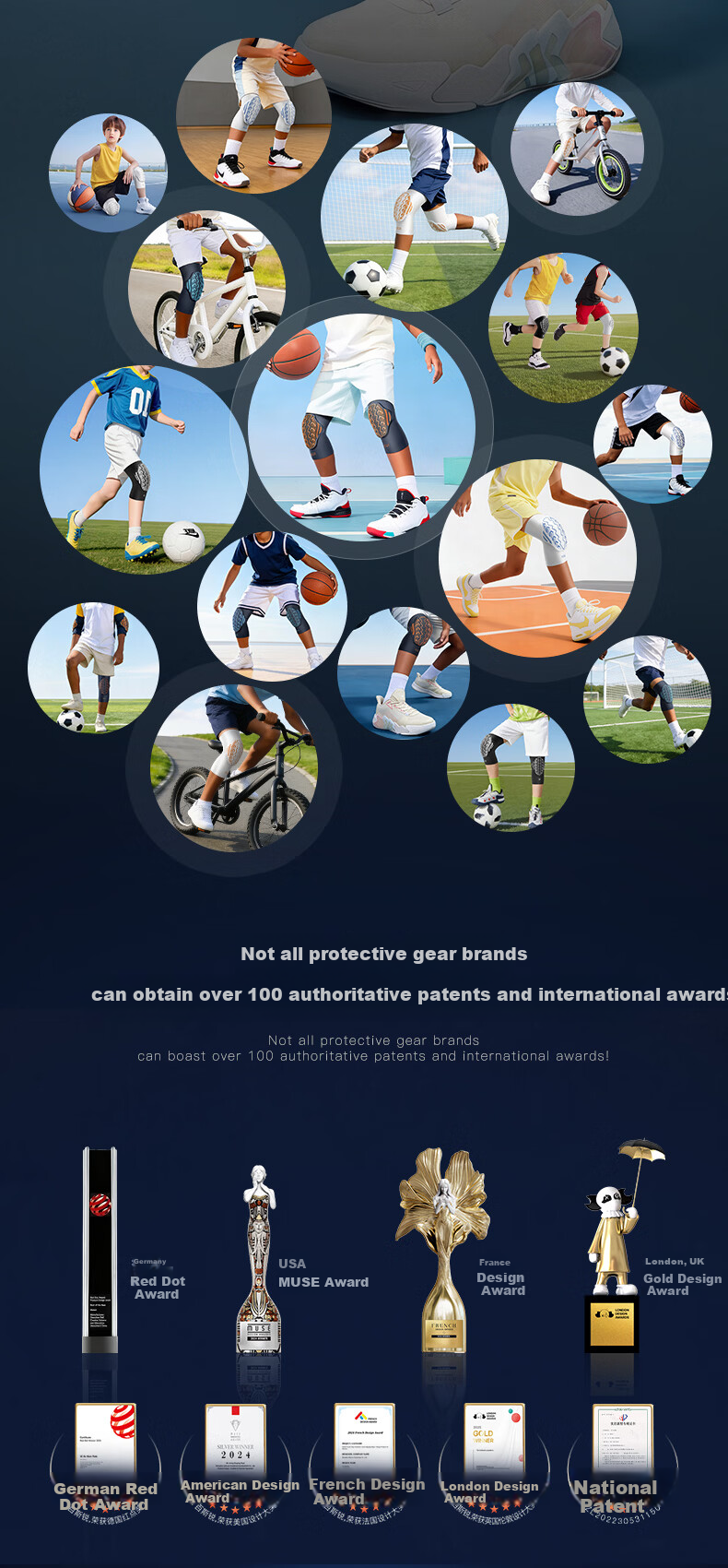 BSR Ultra-Durable 10th Generation Kids Sports Knee and Elbow Pads for Football, Cycling, Basketball, and Badminton 3