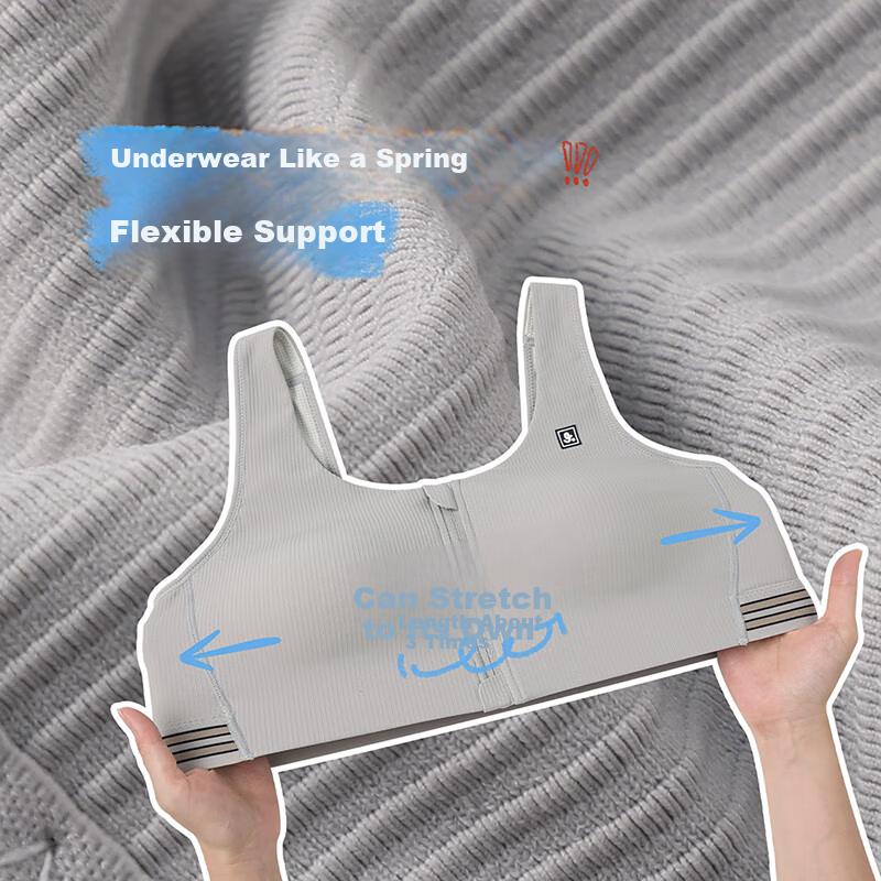 Jiusuiban Front Zipper Sports Bra for Girls 15-18 Years Old Shockproof Fitness Training Yoga Vest