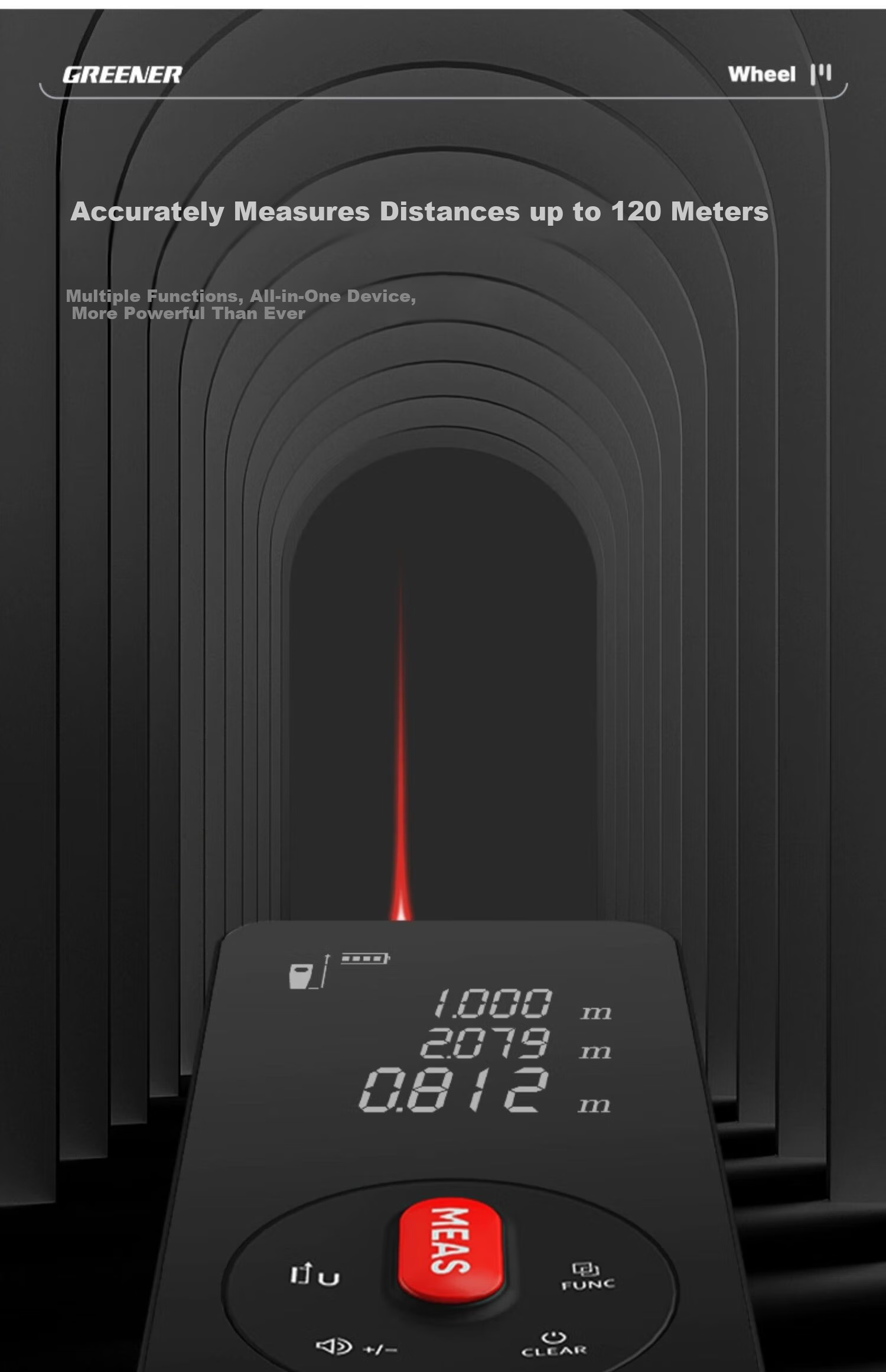 GREENER Laser Distance Meter High-Precision Infrared Handheld Room Measuring Device Upgraded Model with Backlit Screen Waterproof Dustproof 50m 5