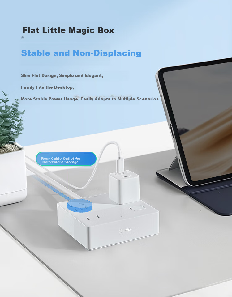 BULL New National Standard Mini Magic Box Overload and Overpower Protection Desktop Power Strip with 5-Control Switches, 1.5m Cable, White 2