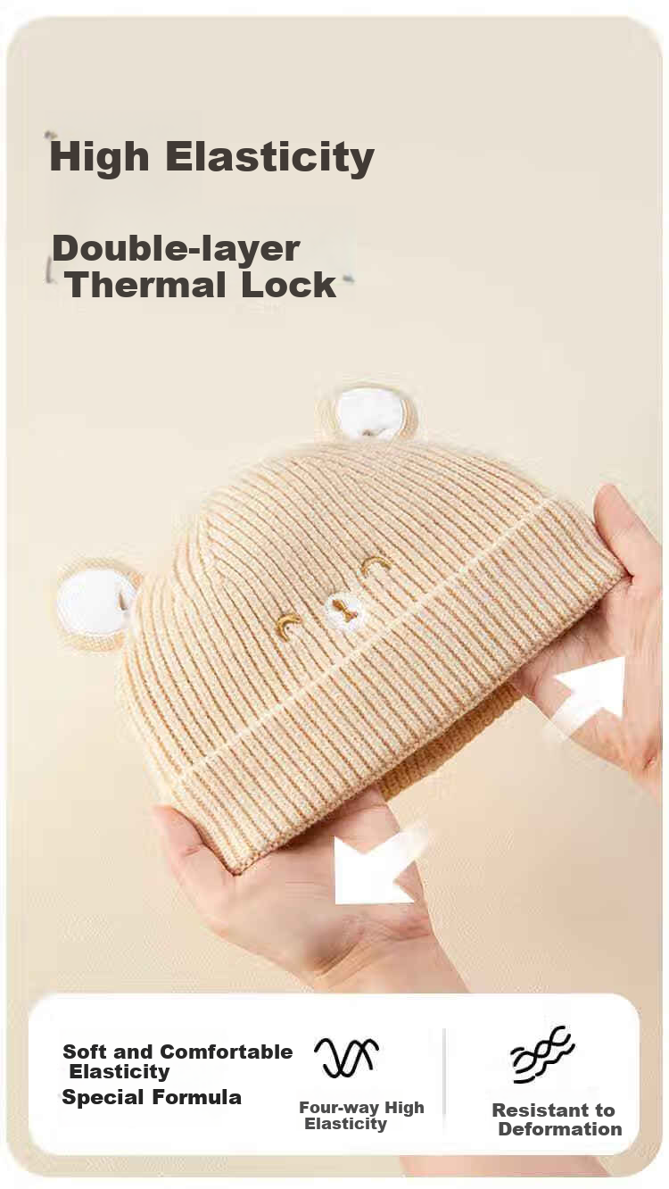 Aibedila Baby Hat Autumn Winter Infant Boys Ear Protection Knitted Hat One Year Old Girls M 4