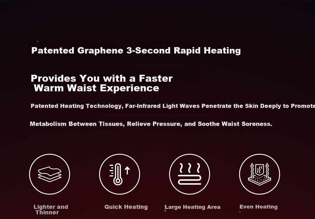CoolRelax Waist Support Massager HA60 Heat Therapy Massage Device Smart Lumbar Belt Electric Heating Warm Waist Lumbar Spine Muscle Strain Relief Waist Stretching Birthday Gift for Parents New Year Gi 8
