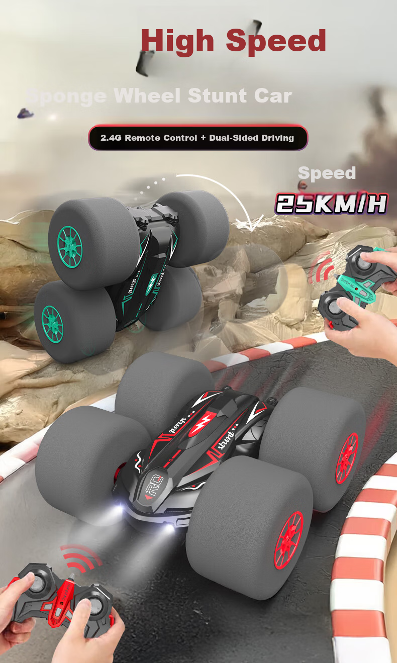 Aomengxing Remote Control Off-Road 4WD RC Professional Climbing Double-Sided Stunt Drift Car Boys Children's Day Gift 11