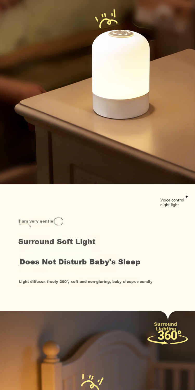 XLYS Remote Control Rechargeable Night Light Baby Feeding Bedroom Bedside Lamp with Timer Touch Sleep Companion Nightlight 2