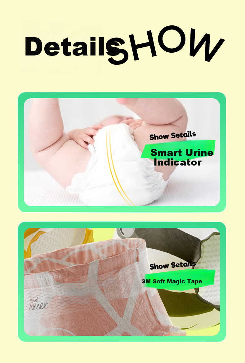 Shengxia Guangnian Youxing Youse Mini Diapers M Size 24pcs Ultra-thin Baby Diapers 13
