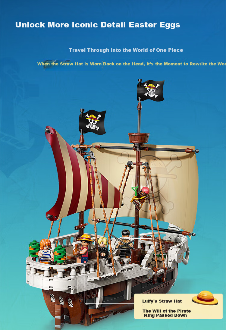 LEGO Pirate Ship 75639 One Piece Adventure Melon Luffy Ship Toy for Boys And Girls Children's Day Gift Decoratio 9