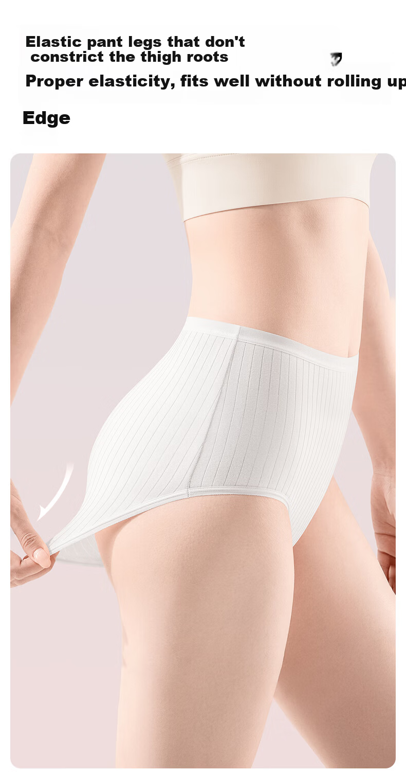 CHUYISHENG High-Waist Disposable Underwear for Women, Pure Cotton Daily Use, Maternity Plus Size, Individually Packaged, Sterilized, No Washing Required, 5 Pieces, 2XL 9