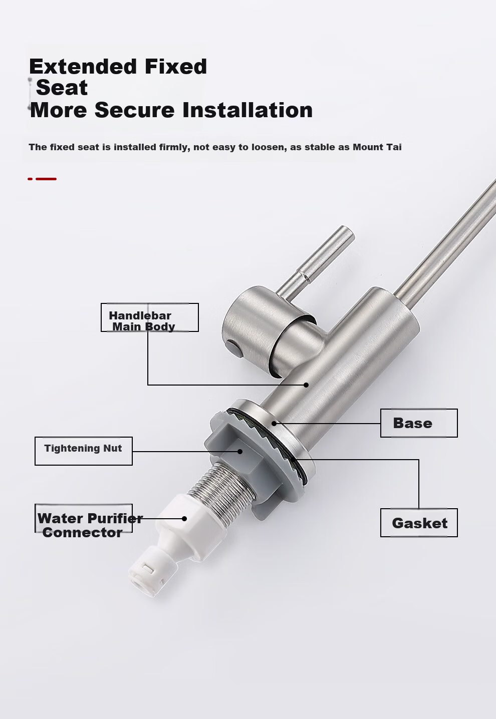 CVBAB Direct Drinking Kitchen Faucet Single Cold Tap 304 Stainless Steel Purifier Faucet 1/4" and 1/2" Connector CV1285 7