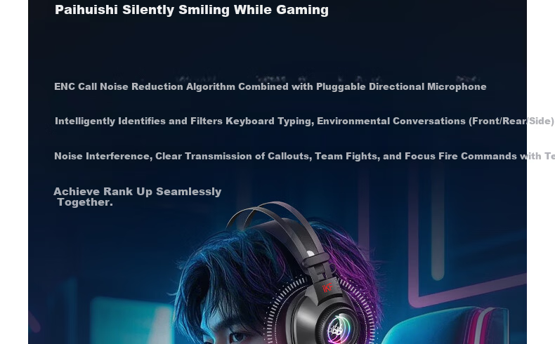 IKF G11 Gaming Headset Wired USB Headphones with Mic FPS Dedicated 7.1 Surround Sound RGB Delta Cyber Gray for Valorant PC 24