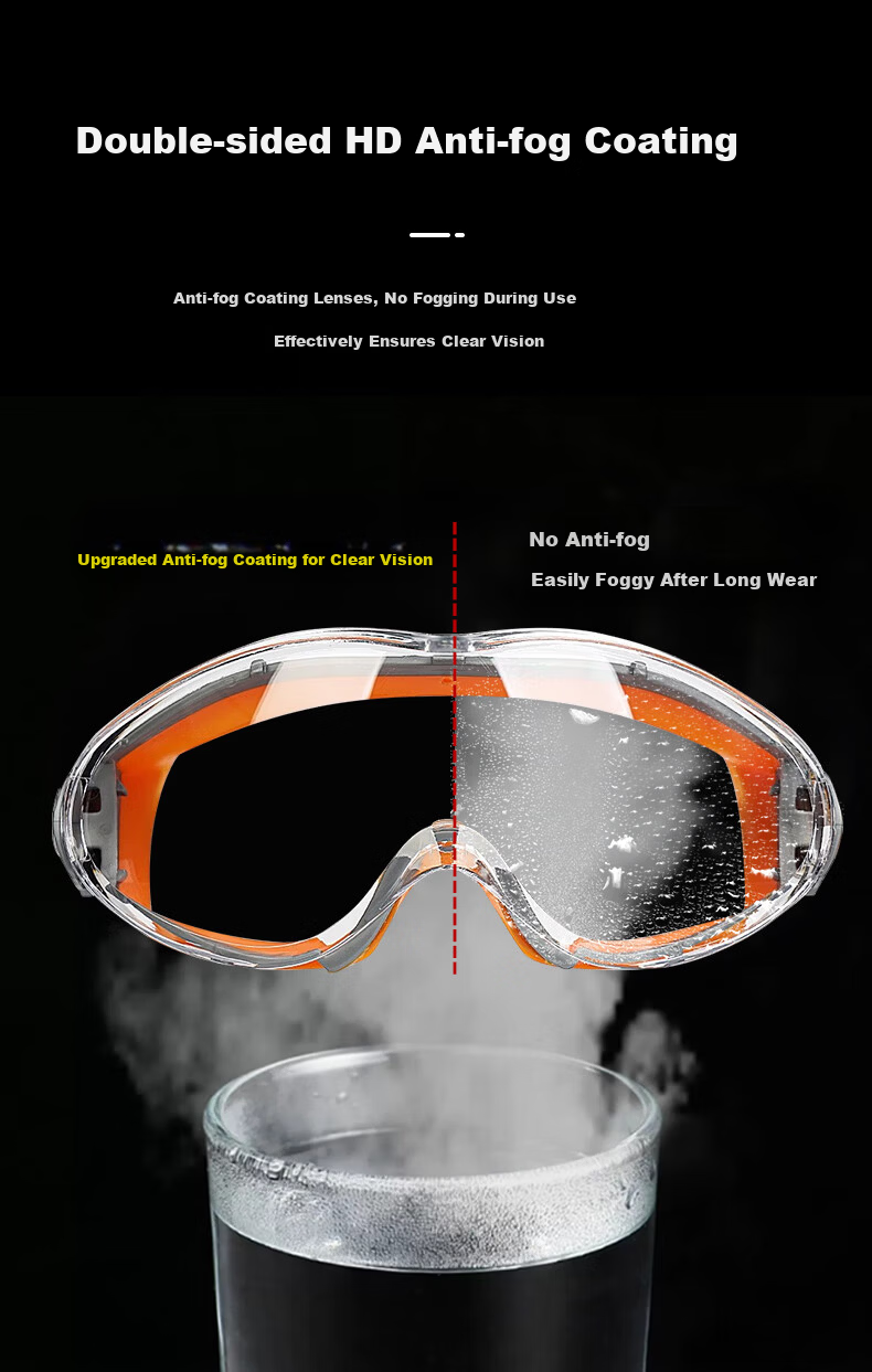 TA Protective Goggles Anti-Pollen Anti-Fog Windproof Sandproof Face Seal Dustproof Industrial Cutting Splash Grinding Anti-Fog Mountaineering Cycling Protective Glasses with Prescription Compatibility 3