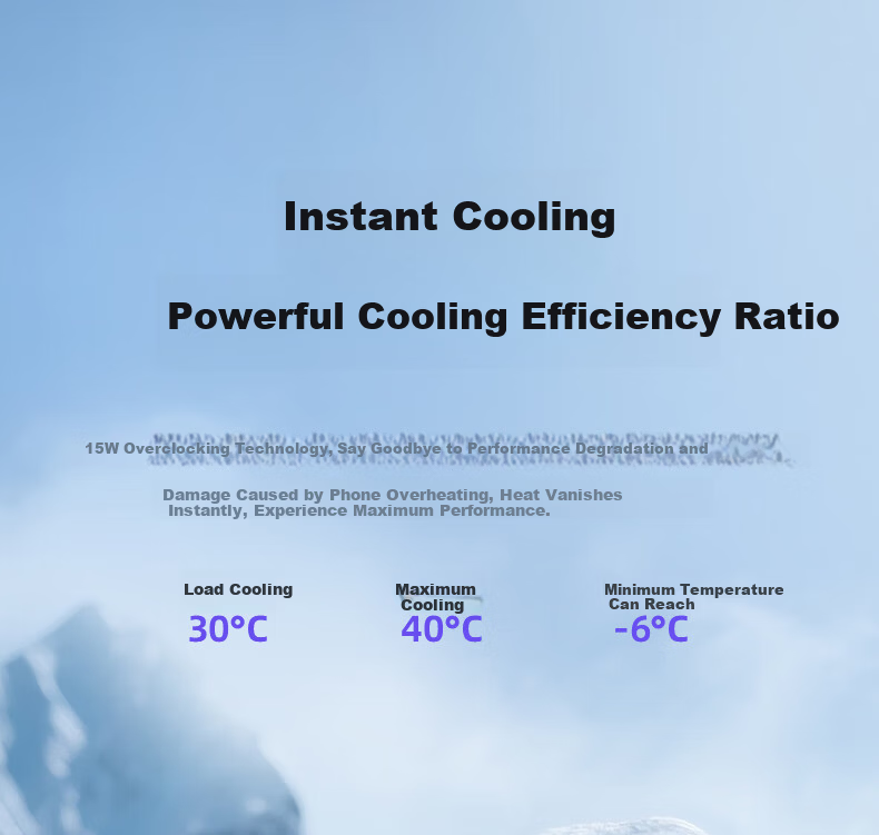 Future Series Semiconductor Magnetic Phone Cooler Gaming Dedicated Variable Frequency 15W True Ice RGB Lighting Back Clip Live Streaming Tablet Cooling Device Compatible with Apple iPad 5