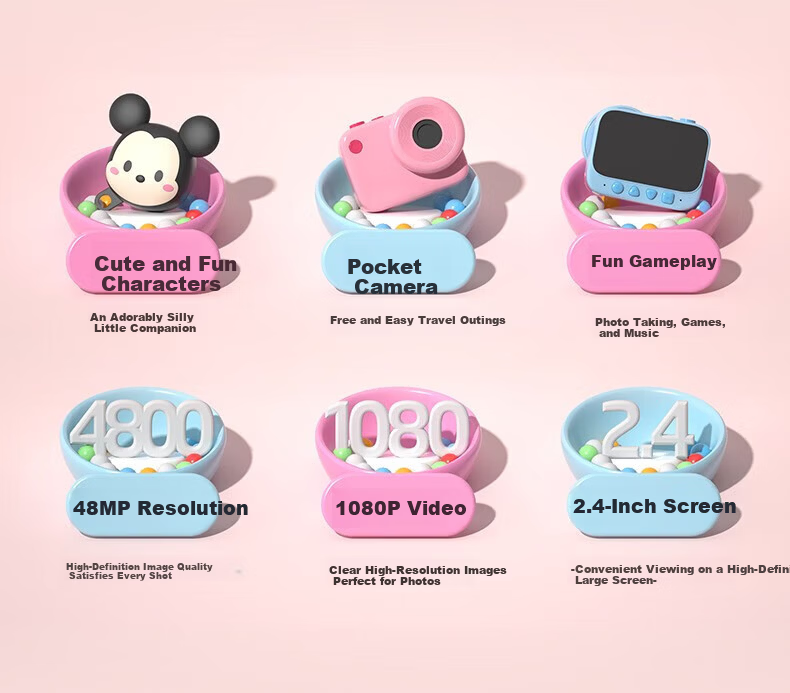 Disney HD Digital Camera CCD Color Video Beauty Portable Anti-Shake Kids Student Gift Nick 5