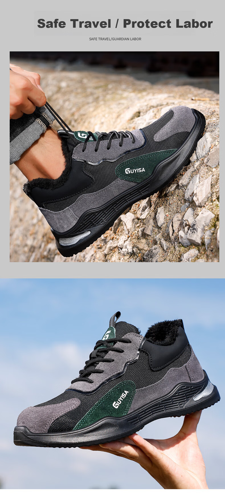Jingtu Anti-Static Safety Work Shoes Unisex Steel Toe Anti-Smash Puncture-Resistant Ultra-Light Model 2095SA Size 41 16