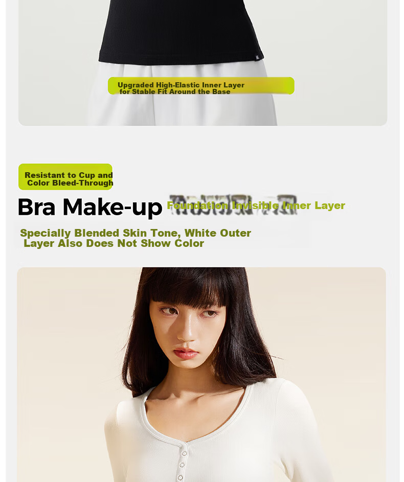 Half-Lined Thermal Base Layer with Chest Pad, Warm Innerwear, Long Sleeve U-Neck T-Shirt for Women, Spring Autumn Winter, No Bra Needed 12