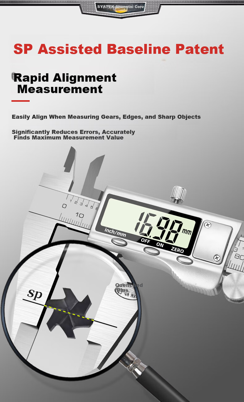 SYNTEK Digital Vernier Caliper Electronic High-Precision Industrial Grade Inner Diameter Oil Gauge Caliper 150mm 2