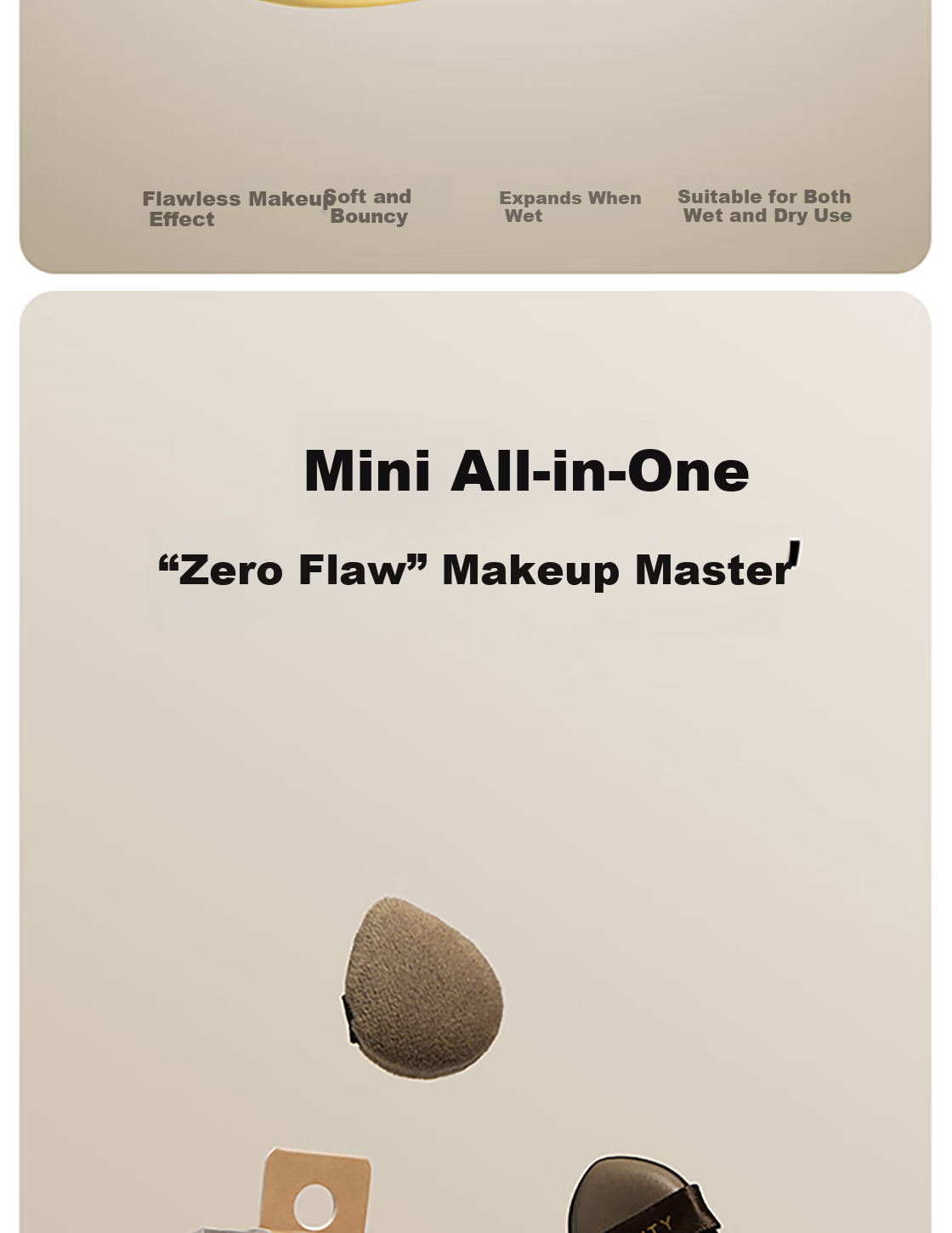 MINISO Dual-Use Chocolate Biscuit Multifunctional Powder Puff Set (6 Pieces + Storage Box) 2