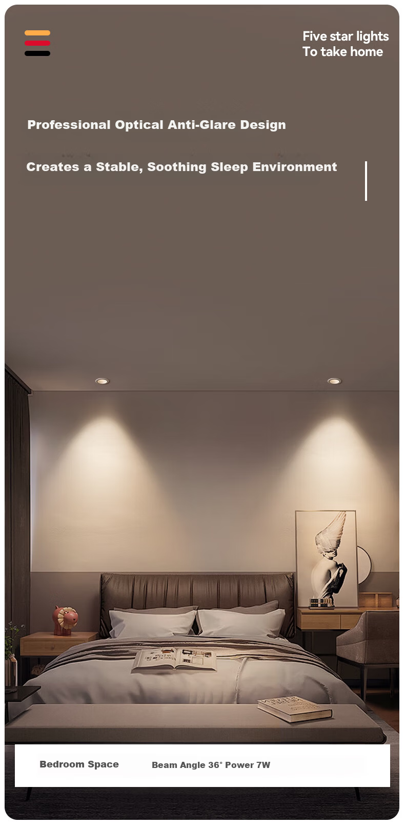 CDN COB Embedded Downlight Ceiling Edge Pendant Anti-Glare Home Non-Main Light Lighting 9W 4000K White Cover 13