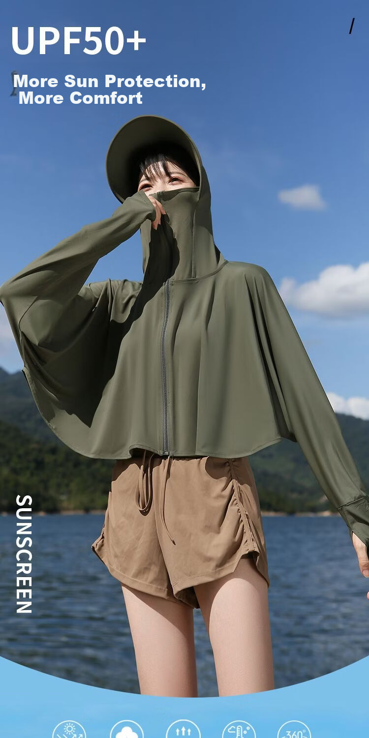 Combo Women's Summer Thin UV Protection Sun Shirt Mesh Loose Shawl Ice Silk European Style Sun Protection Skin Jacket 1
