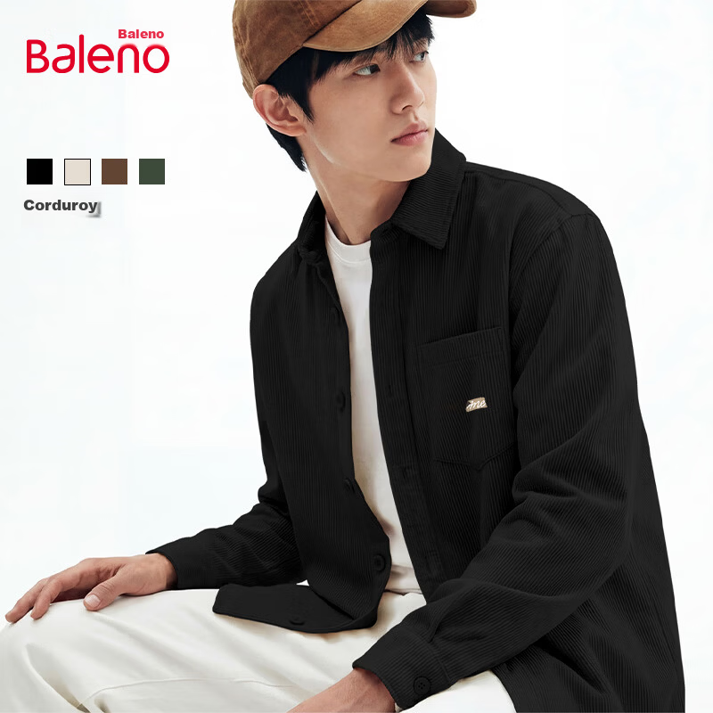 Baleno Men's Long Sleeve Shirt Spring Commuter Versatile Premium Loose Casual Corduroy Business Shirt