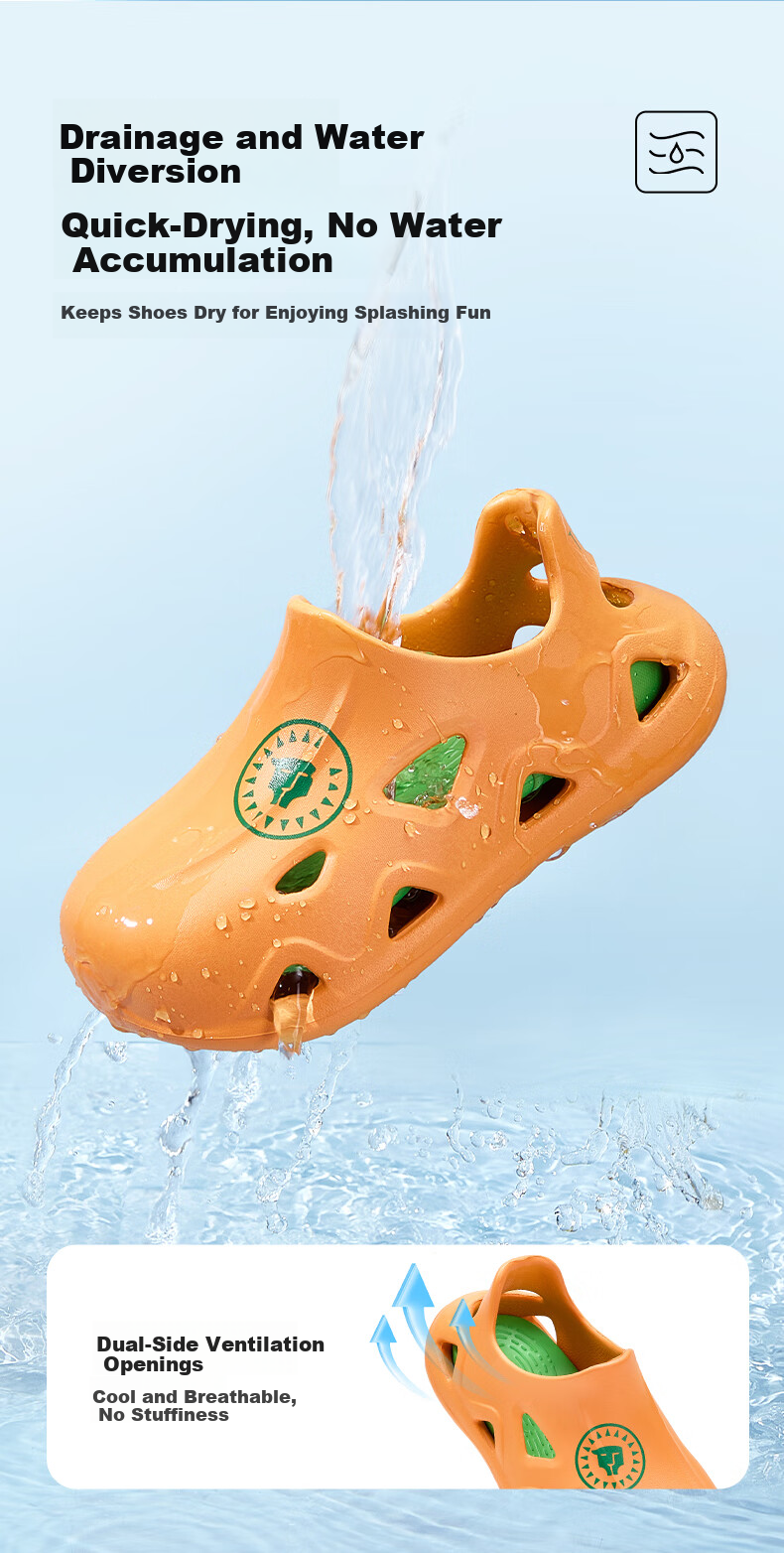 Tailannis Kids Clog Boys Sandals Closed-Toe Anti-Kick Baby Slippers Girls Quick-Dry Beach Shoes Apricot 36-37 2