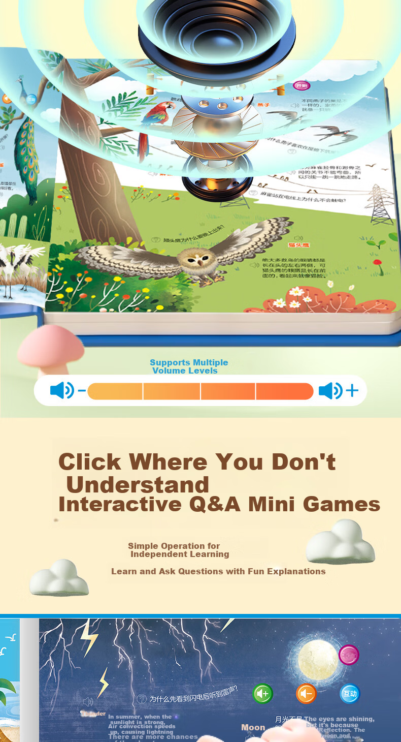 Lifang Talking 100,000 Encyclopedia Audio Book Children's Encyclopedia Early Learning Sound Book for Toddlers 9