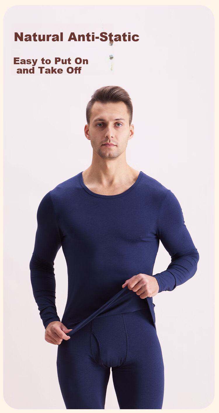 COVER ORANGE Men's Thermal Underwear Winter Set Modal Antibacterial Antistatic High Elasticity Temperature Lock Comfortable 2