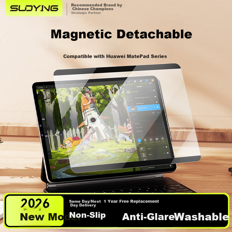 Suoying Magnetic Detachable Matte Paper-Like Screen Protector for Huawei MatePad 11.5s/Mini/Pro 12.2 Air 12 Drawing 2023-2025 Writing Protection