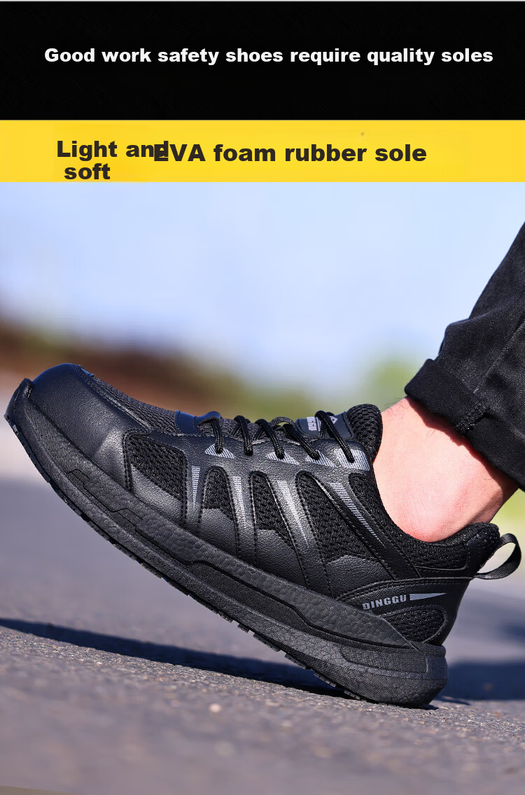 Dinggu Men's Safety Work Shoes Steel Toe Anti-Smash Anti-Puncture JD1635hei41 4