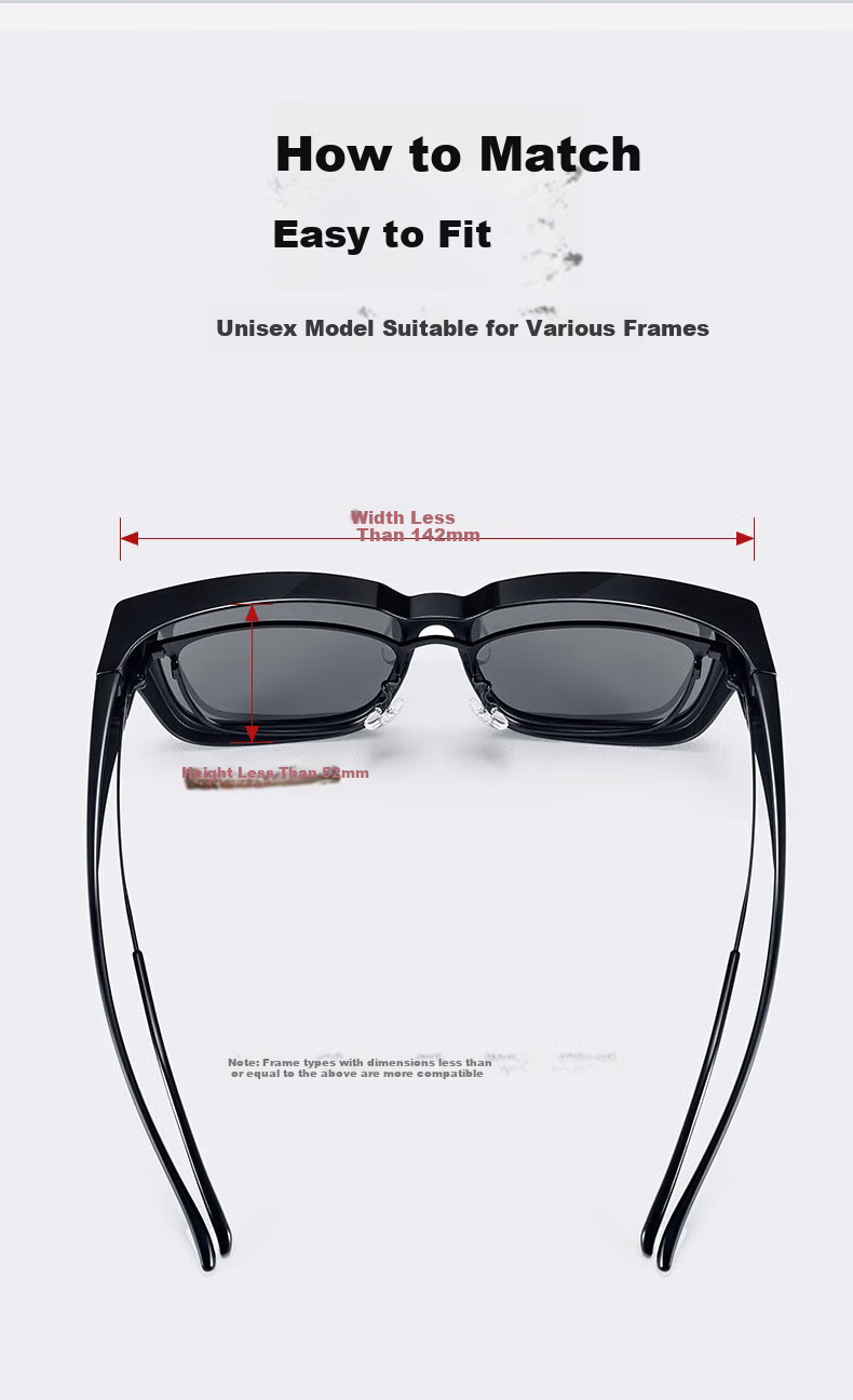 Jimmy Orange Unisex Trendy Clip-On Sunglasses UV Protection Polarized Driving Glasses for Men and Women 9
