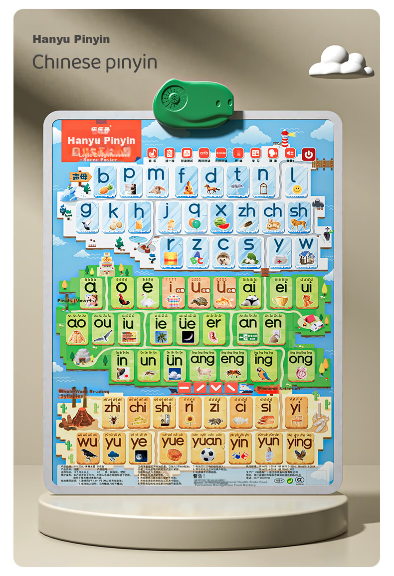 Leleyu Early Education Audio Scene Logic Wall Chart, Baby Cognitive Enlightenment Learning Sticker Toy, Birthday Gift for Boys And Girls 12