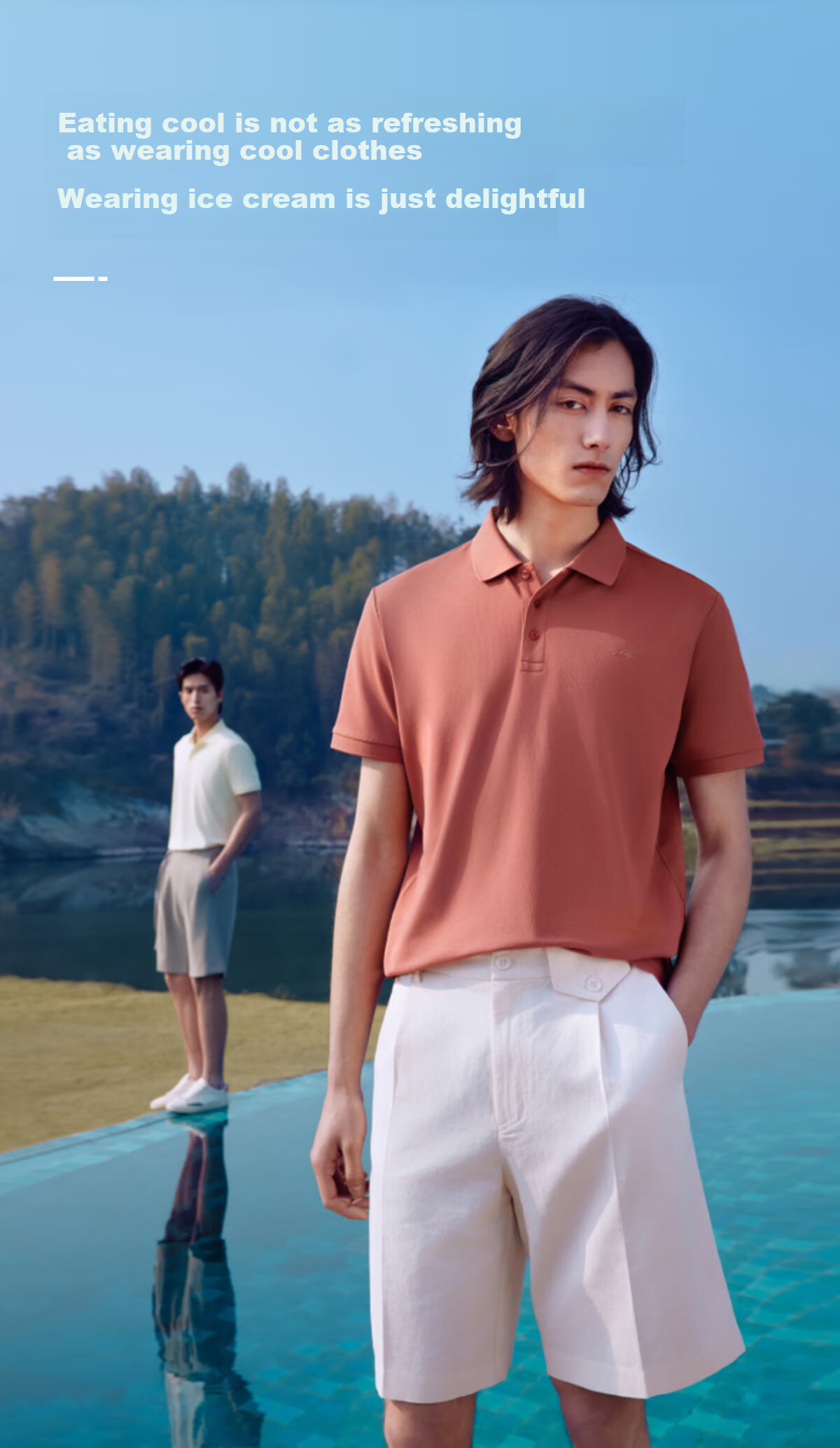 Hodo Ice Cream Polo Shirt Men Summer Ice Silk Cotton Cool Quick-Dry Short Sleeve T-Shirt Dad Style 2