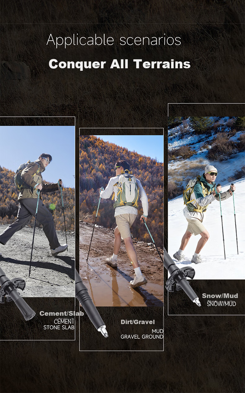 Tuteng Outdoor Hiking Pole Multifunctional Telescopic Walking Stick Ultra-Light Self-Defense Cane Mountain Climbing Staff Professional Trekking Gear 23