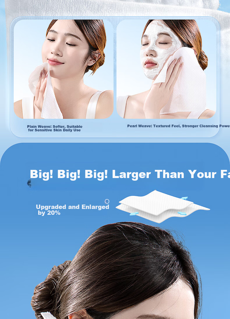 Aiyiyou Hanging Facial Towel 150 Sheets Extra Large Thick Disposable Soft Face Wipes for Baby Household Cleansing Towels 5