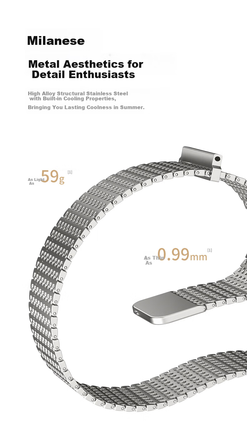 Binghong Magnetic Steel Strap for Huawei GT3 GT3 Pro GT2 Watch5 GT5 Pro 42mm 20mm Black 4