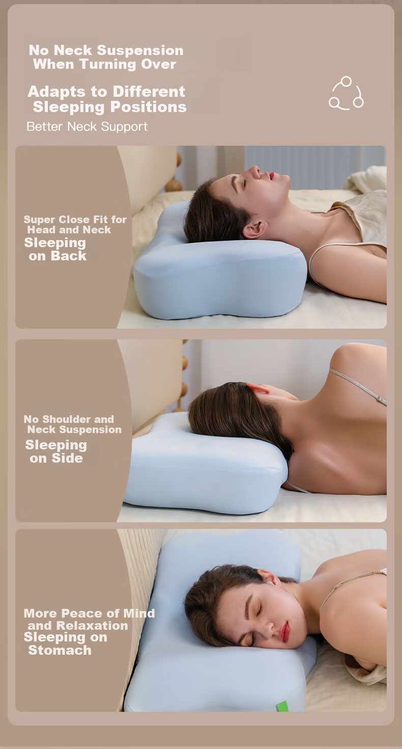 Minicute Memory Foam Cervical Pillow Bionic Butterfly Shape Neck Support Pillow Slow Rebound Side Sleep Pillow Core for Deep Sleep 3