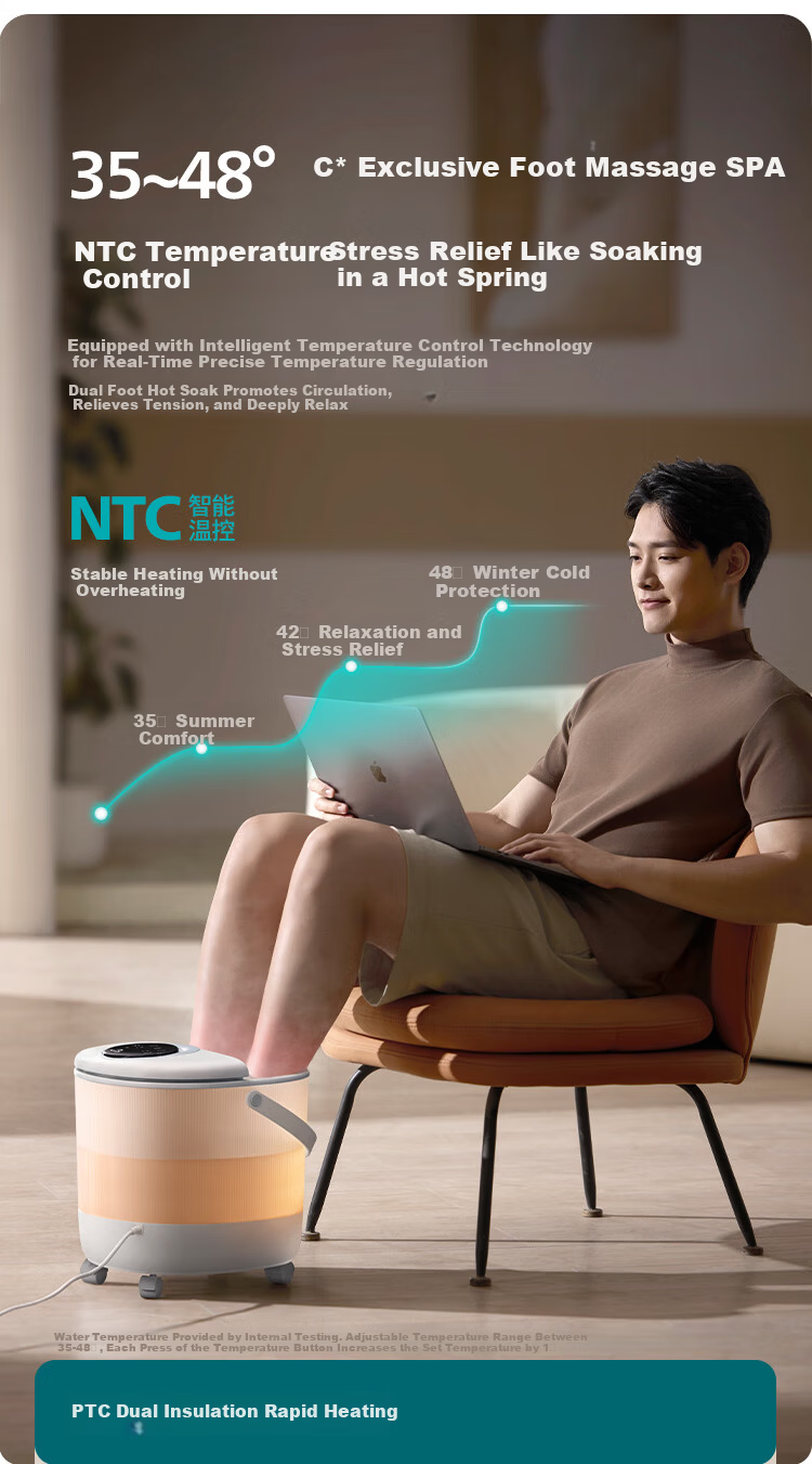 PHILIPS Foot Bath Bucket Automatic Massage Heating Intelligent Sterilization Knee Protection Steaming [Mid-Autumn Festival Gift] Birthday Present for Parents And Elders 3215F 14