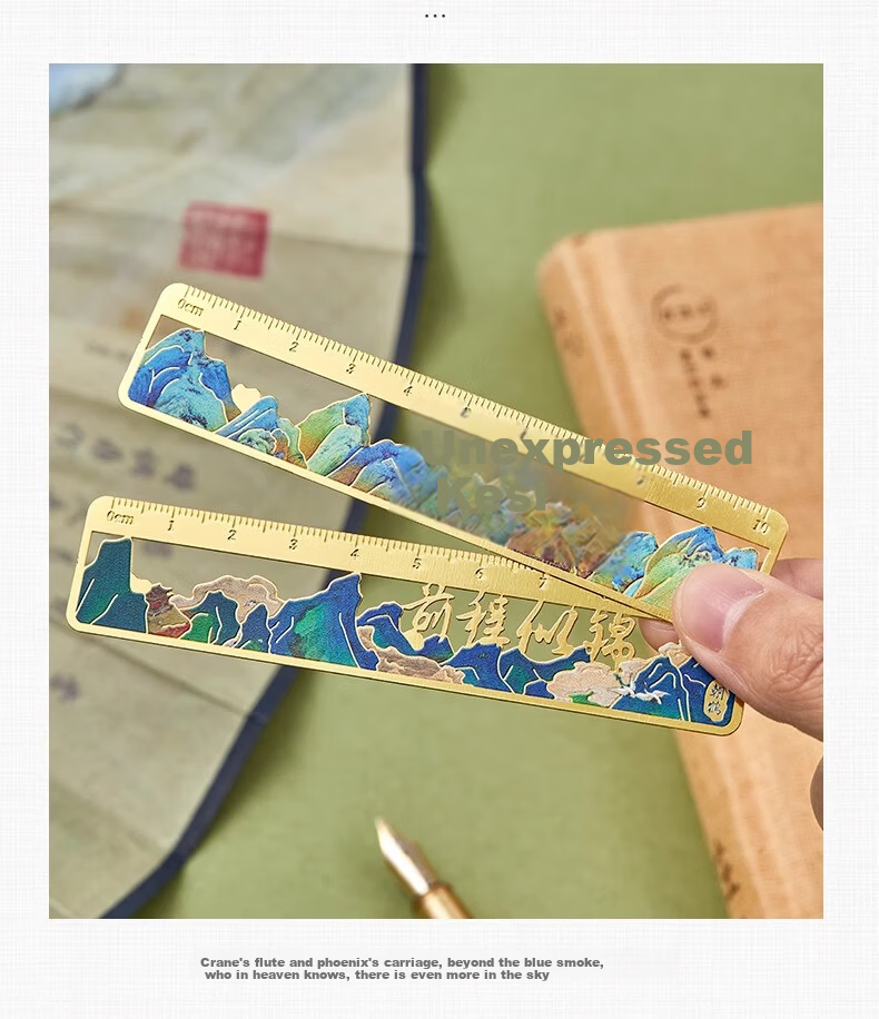 Mili Metal Bookmark Thousand Miles of Rivers and Mountains Map Classical Chinese Style Graduation Gift for Elementary Students Teacher Appreciation Cultural Souvenir 11