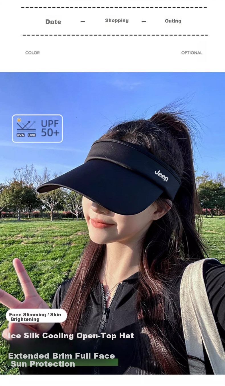 JEEP Women's New Summer Sunshade UV Protection Running Sports Visor Cap 6