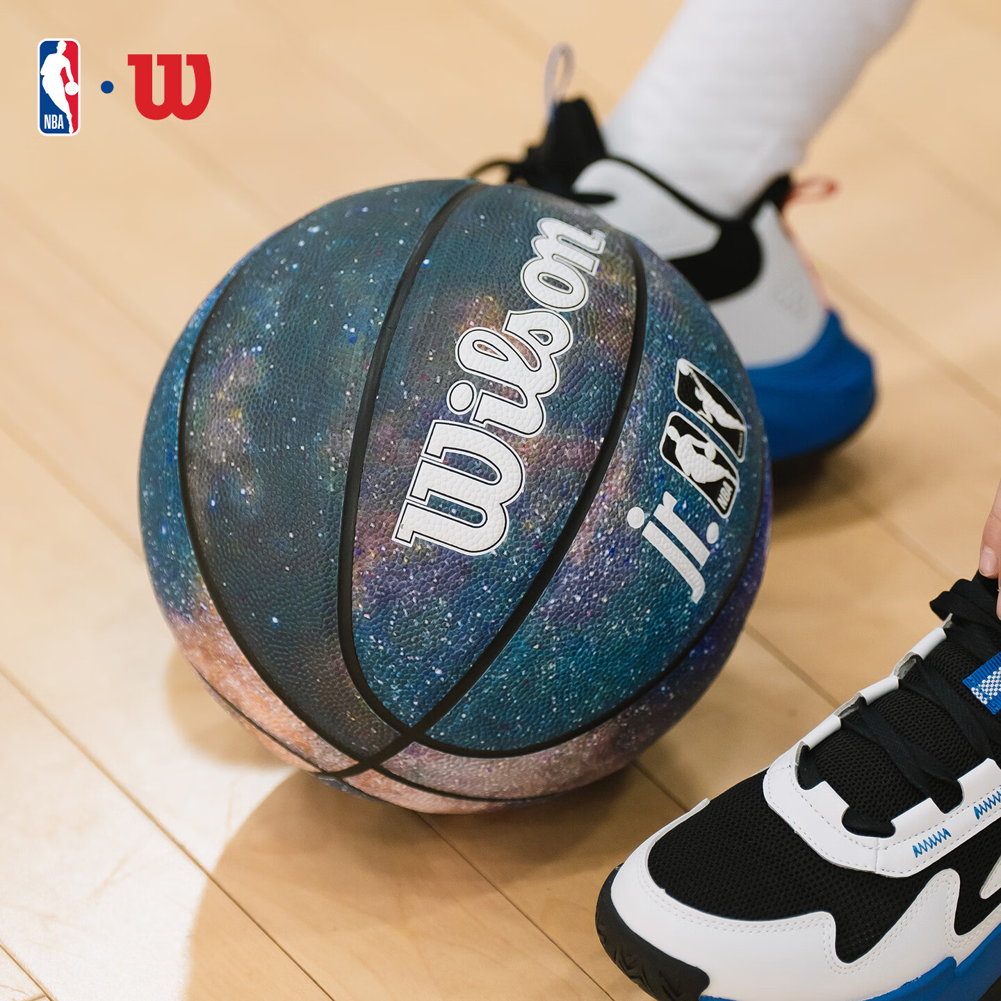 Wilson Jr. NBA Starry Sky Color Indoor/Outdoor Youth Basketball Size 5 for Kids Ages 6-12