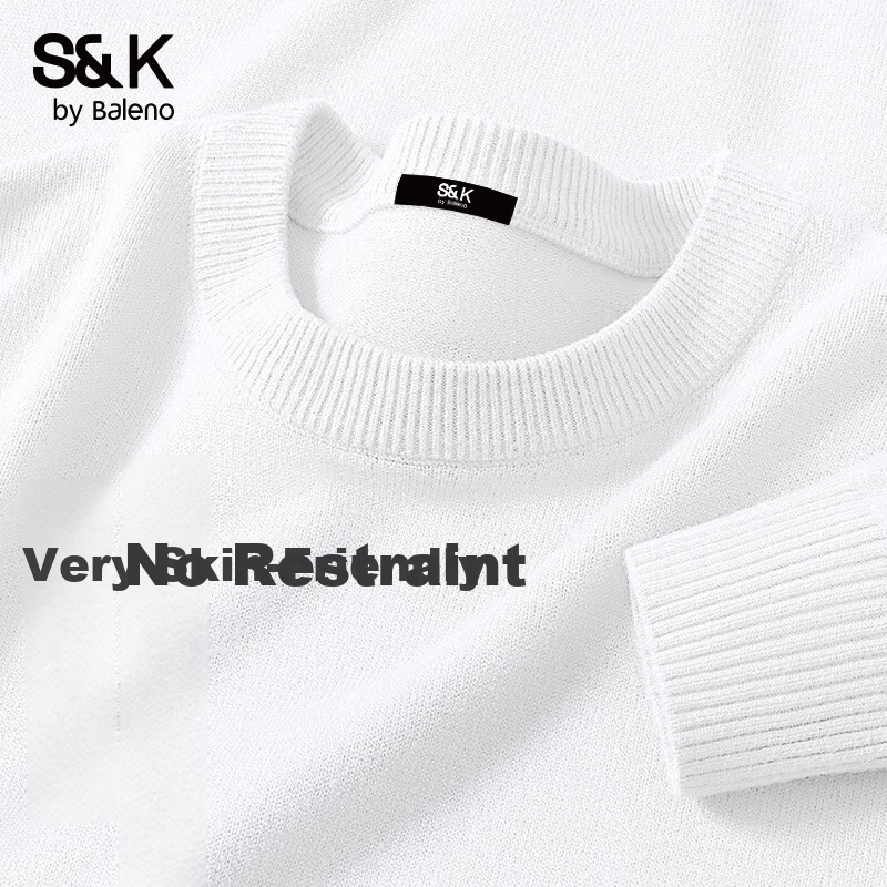 Baleno S&K Series Men's Sweater Autumn Winter Solid Color Casual Simple Base Layer Double-Strand Heavyweight Knitwear 6