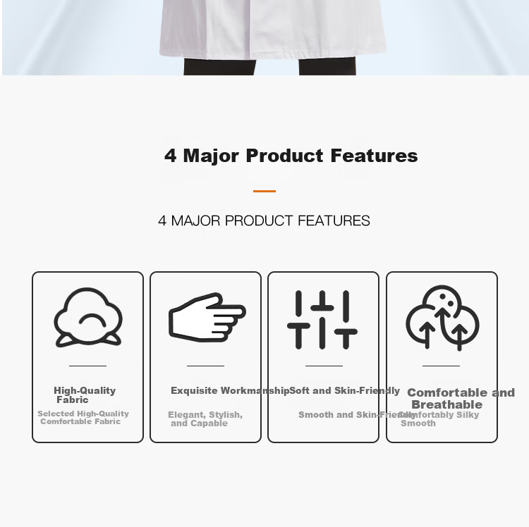 Gongpinxing Men's And Women's Long-Sleeve White Lab Coat, Work Uniform for Interns And Laboratory, Long Sleeves with Button Cuffs 2