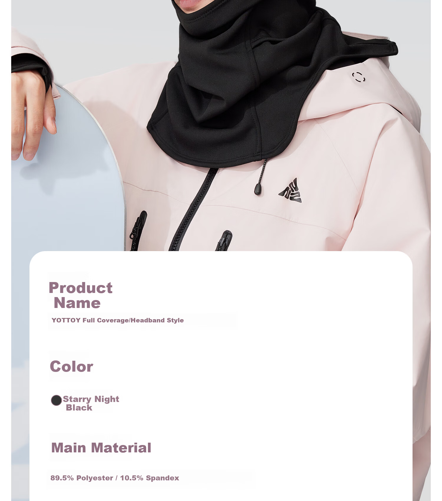 Yottoy Ski Mask Face Cover Unisex Outdoor Mountaineering Cycling Autumn Winter Windproof Warm Ski Gear Non-Slip Headband Style 25