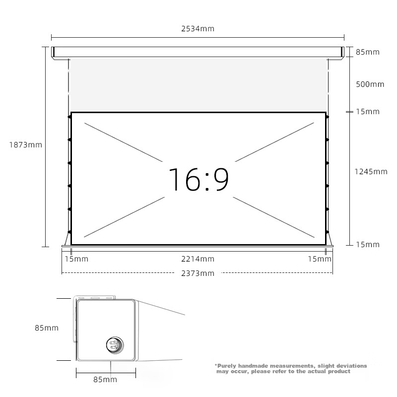 JINGMI 100-Inch Smart Photon Projection Screen - Floating Electric Pull-Line Screen, Ultra-White Brightness Enhancement FG1X, Automatic Lift, Home Office Laser Projector Screen
