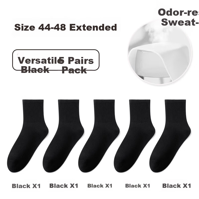 BADIGAO Disposable Socks for Men, Daily Wear, Extra Large Size, Thick Spring And Summer Socks, Mid-Calf Length, Travel-Friendly, No-Wash, Odor-Resistant