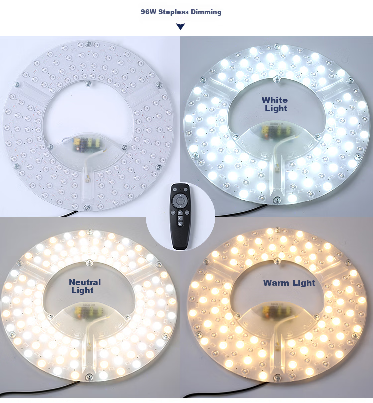 ROLin LED Ceiling Light Core, Full Spectrum LED Light Strip, Can Replace Light Panel, Light Source Module, 40cm 50W, Three-Color Dimming 8