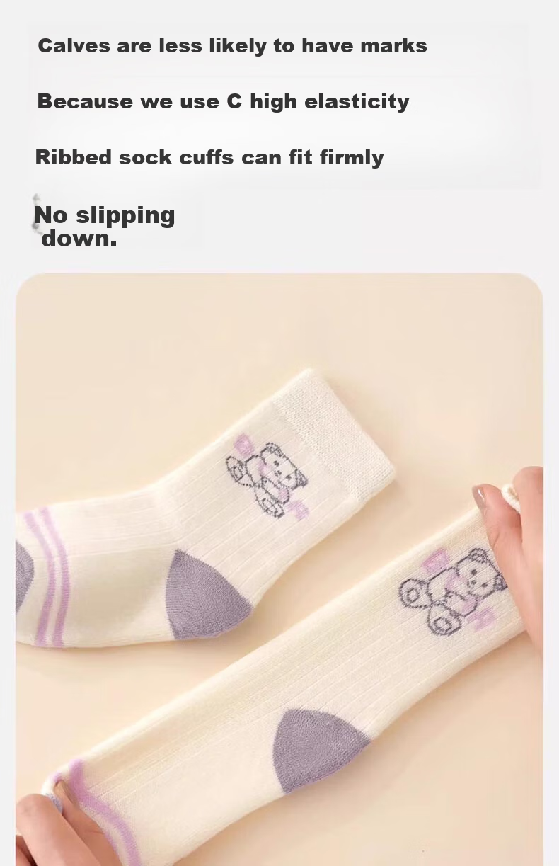Mianqixiong Girls' Thick Terry Long Plush Warm Cotton Socks Autumn Winter 6-8 Years 9